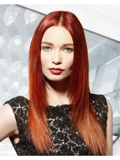 Lace Front Long Synthetic Hair Straight Auburn Wig Without Bangs