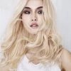 Lace Front Long Synthetic Hair Wavy Blonde Wig Without Bangs