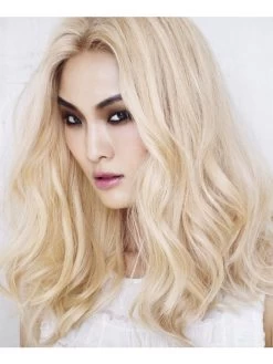 Lace Front Long Synthetic Hair Wavy Blonde Wig Without Bangs -Boutique Wig Shop rwm611312 03
