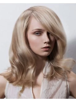 Capless Long Synthetic Hair Wavy Blonde Wig With Bangs