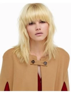 Capless Long Remy Human Hair Wavy Blonde Wig With Bangs