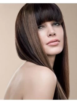 Capless Long Remy Human Hair Straight Brown Afro Wig