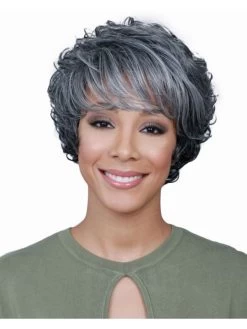 Capless Short Synthetic Hair Wavy Wig With Bangs