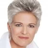 Full Lace Short Synthetic Hair Boycuts Grey Wig