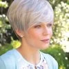 Short Synthetic Hair Wig With Bangs For Older Women