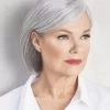 Capless Synthetic Hair Straight Grey Wig Without Bangs