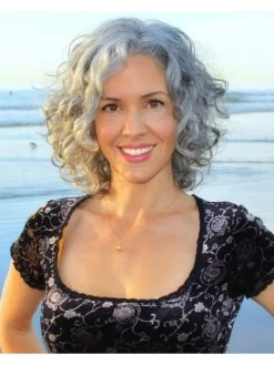 Full Lace Synthetic Hair Wig Without Bangs For Older Women