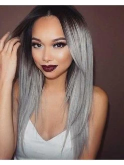 Lace Front Synthetic Hair Layered Wig For Older Women