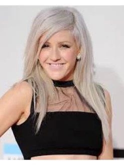 Full Lace Long Synthetic Hair Straight Grey Wig