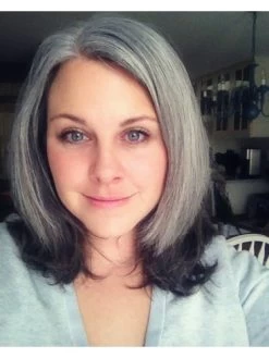 Lace Front Synthetic Hair Straight Wig For Older Women