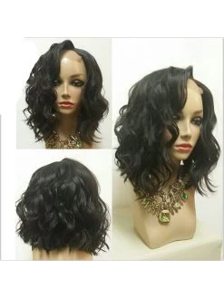 Wavy Short Bob Full Lace Human Hair Wigs For Black Women