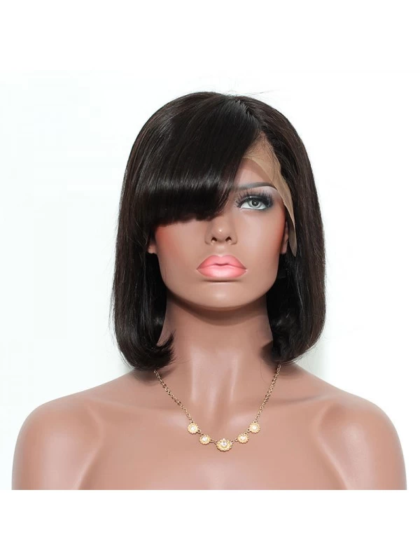 Short Human Hair Wigs Straight Bob Wig For Black Women With Bangs 6 Short Human Hair Wigs Straight Bob Wig For Black Women With Bangs - Image 6