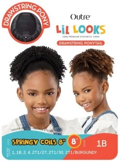 Outre Lil Looks Premium Synthetic Drawstring Ponytail - SPRINGY COILS 8 -Boutique Wig Shop springy coils 85m