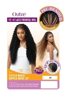 Outre Pre-Braided 13x4 HD Lace Frontal Wig - STITCH BRAID RIPPLE WAVE 30″ -Boutique Wig Shop stitch5m