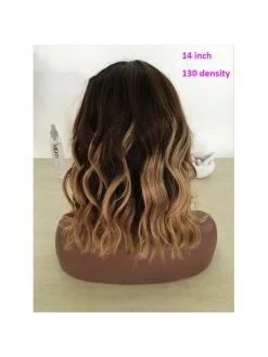 Bob Wavy Hair Full Lace Human Hair Wigs Blonde Brazilian Virgin Hair