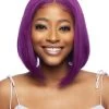 Mane Concept Trill 13A Human Hair HD 6" Deep Pre-Colored Lace Front Wig - RICH PURPLE STRAIGHT BOB